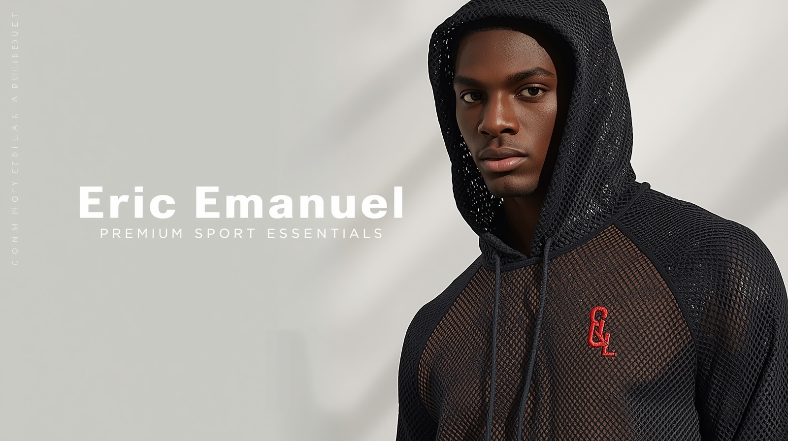 Eric Emanuel hoodie banner showcasing premium streetwear aesthetics